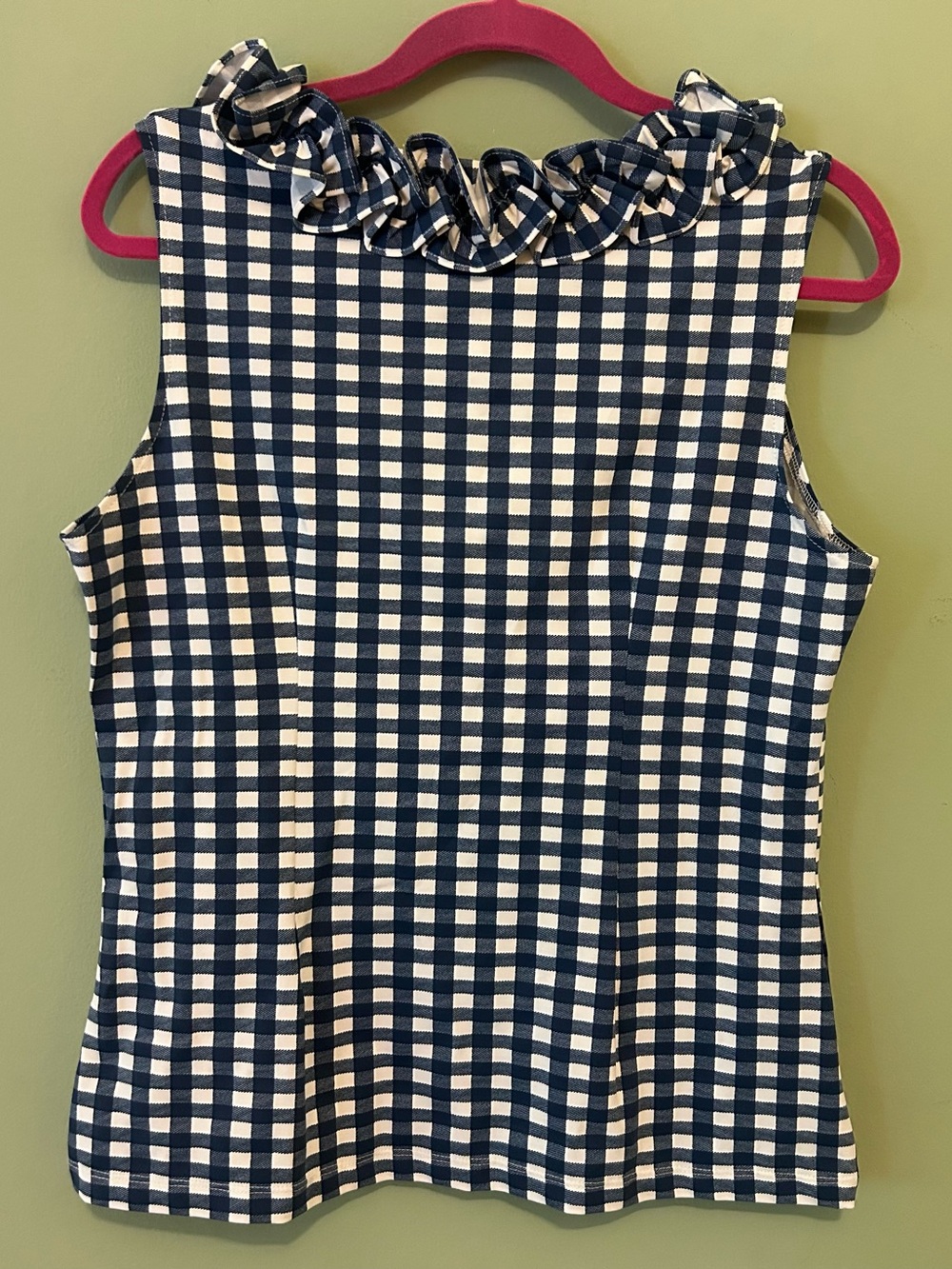 Sailor Sailor Navy and White Gingham Ruffle-Trim Tank Top - Picture 3 of 4